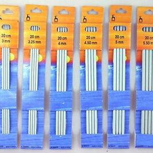 Pony Aluminum Double Pointed Needles: 4mm x 20cm Set