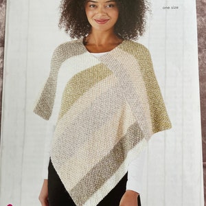 King Cole pattern 5785 , Adult knitted poncho , knitting pattern , knitting patterns,  poncho pattern , knitted poncho