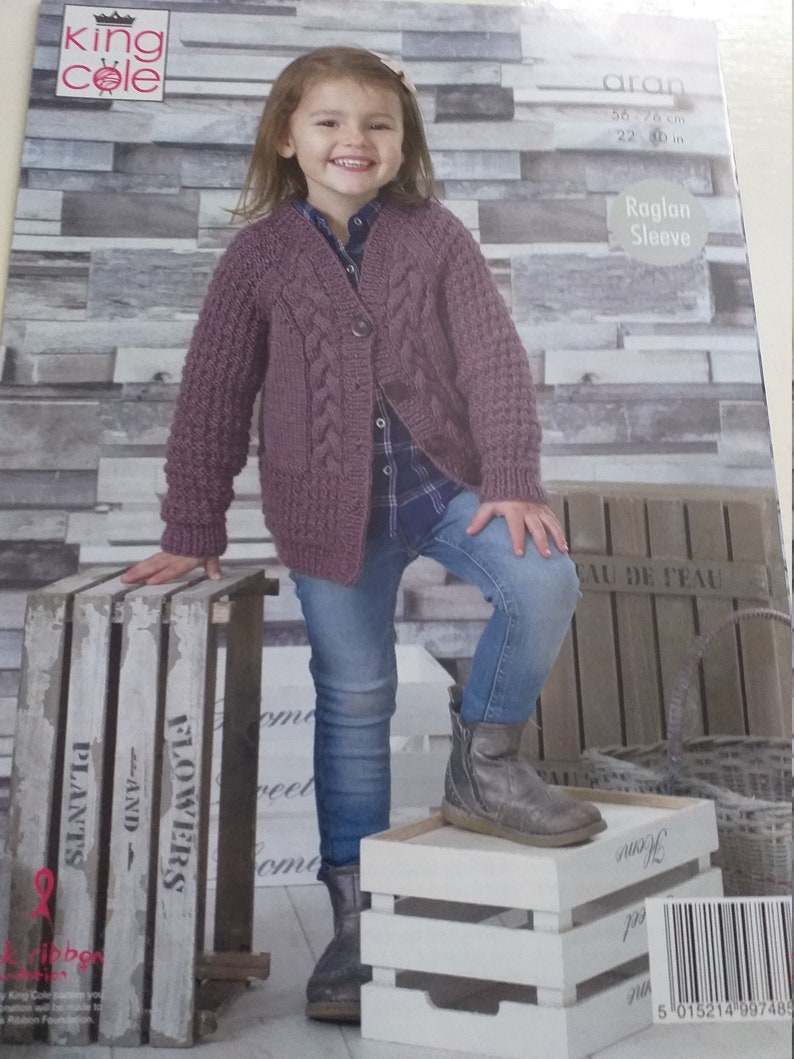 King Cole Knitting Pattern Aran Patterns Childs Knitting Etsy UK