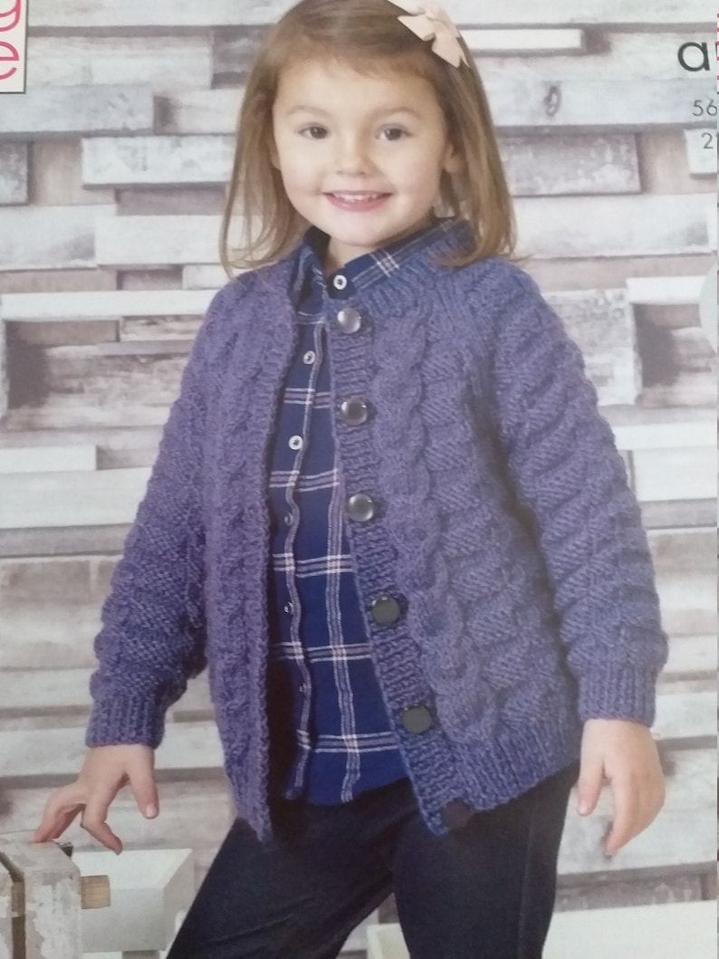 King Cole Knitting Patterns 5061 Childs Aran Knitting Etsy