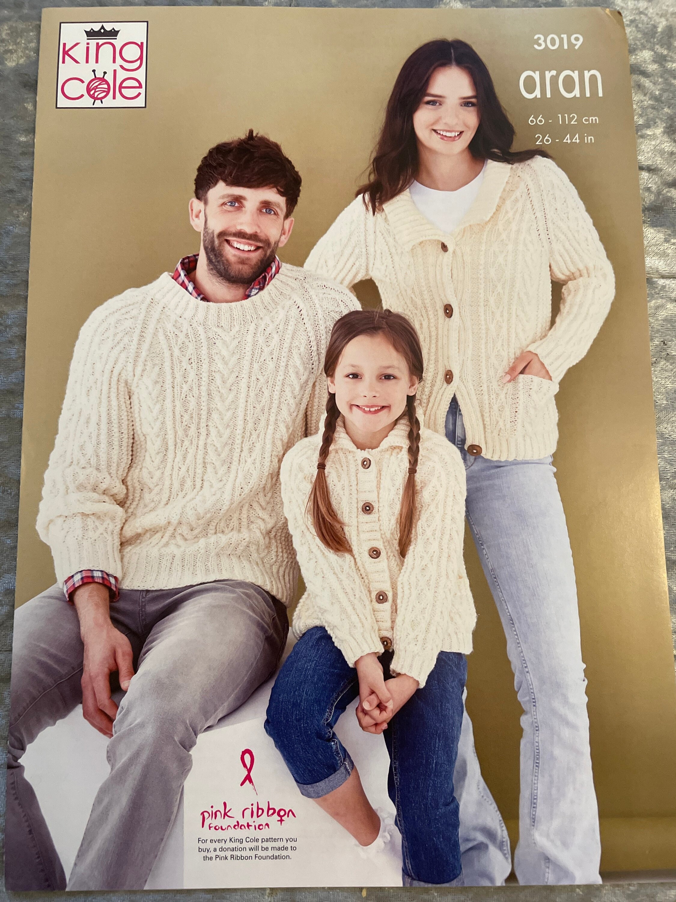 King Cole Family: Men's Ladies and Kid's Sweaters & Cardigans Knitting Pattern 3019 - Aran King Cole Family: Men's Ladies and Kid's Sweaters & Cardigans Knitting Pattern 3019 - Aran