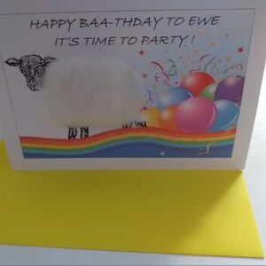 Happy Birthday sheeps wool greetings card