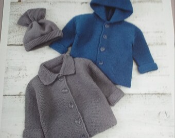 UKHKA knitting pattern ,baby cardigan knitting pattern , knitting patterns ,baby jacket patterns , dk  baby set ,baby hat