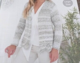 King Cole knitting pattern ,  adult cardigan pattern , adult knitting pattern , knitting patterns , dk yarn , shawl pattern