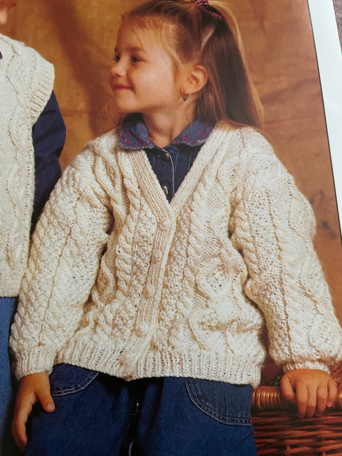 Teddy Knitting Patterns 7152 Childs Aran Knitting Patterns Etsy UK