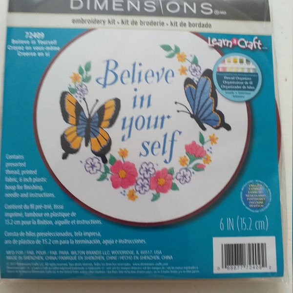 Dimensions , Butterfly Emroidery ,  Hoop Art , Craft Kits , Needlework  Gifts ,  Crafters gifts , birthday gifts , Xmas sewing craft kits