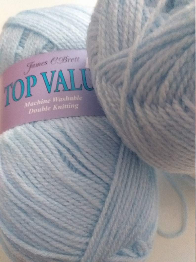 James Brett Top Value Baby Blue Double Knitting Wool baby blue yarn jb8418 blue wool