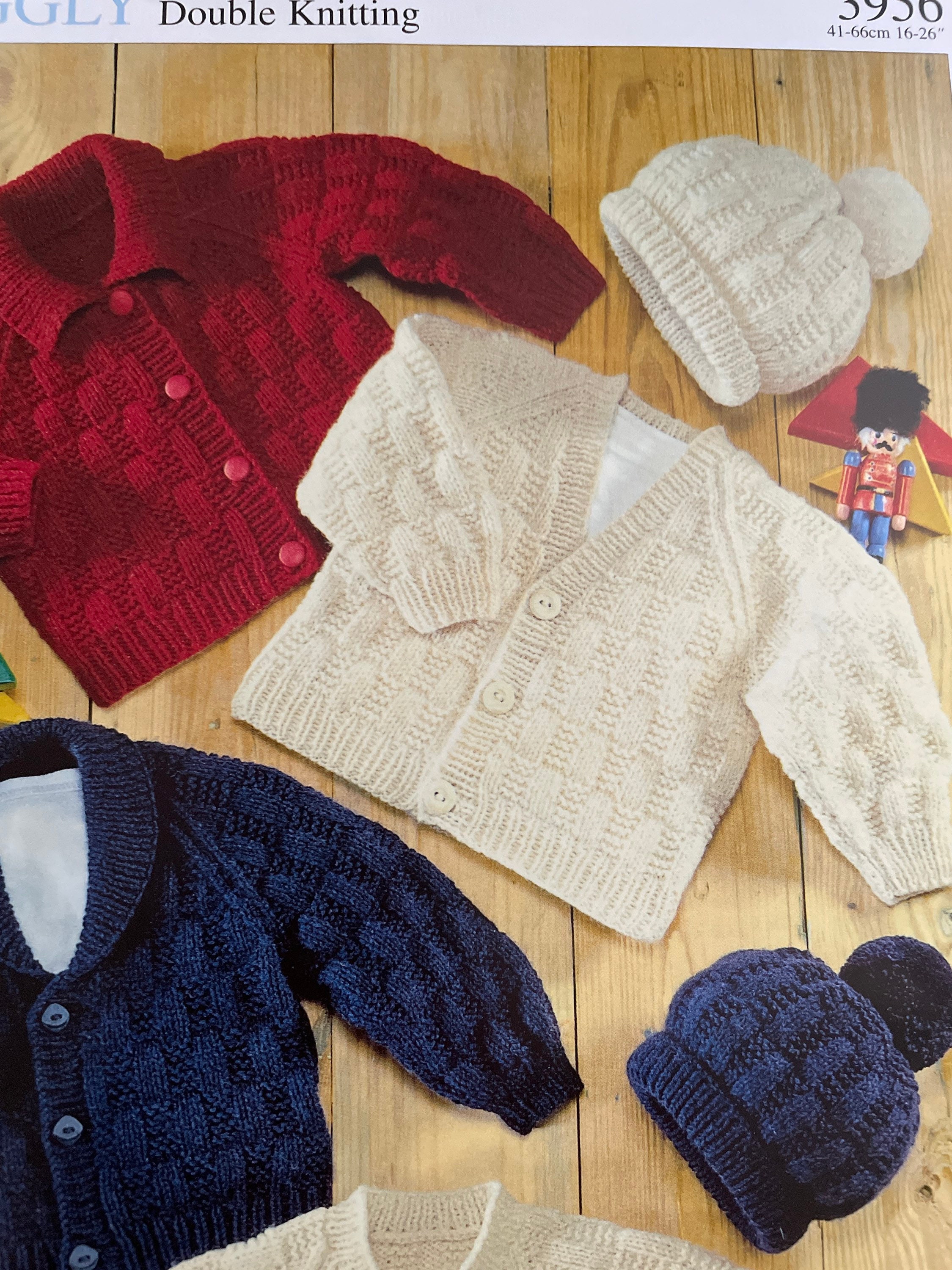 Sirdar Snuggly Knitting Patterns 3956 Dk Baby Cardigans Hat Etsy UK