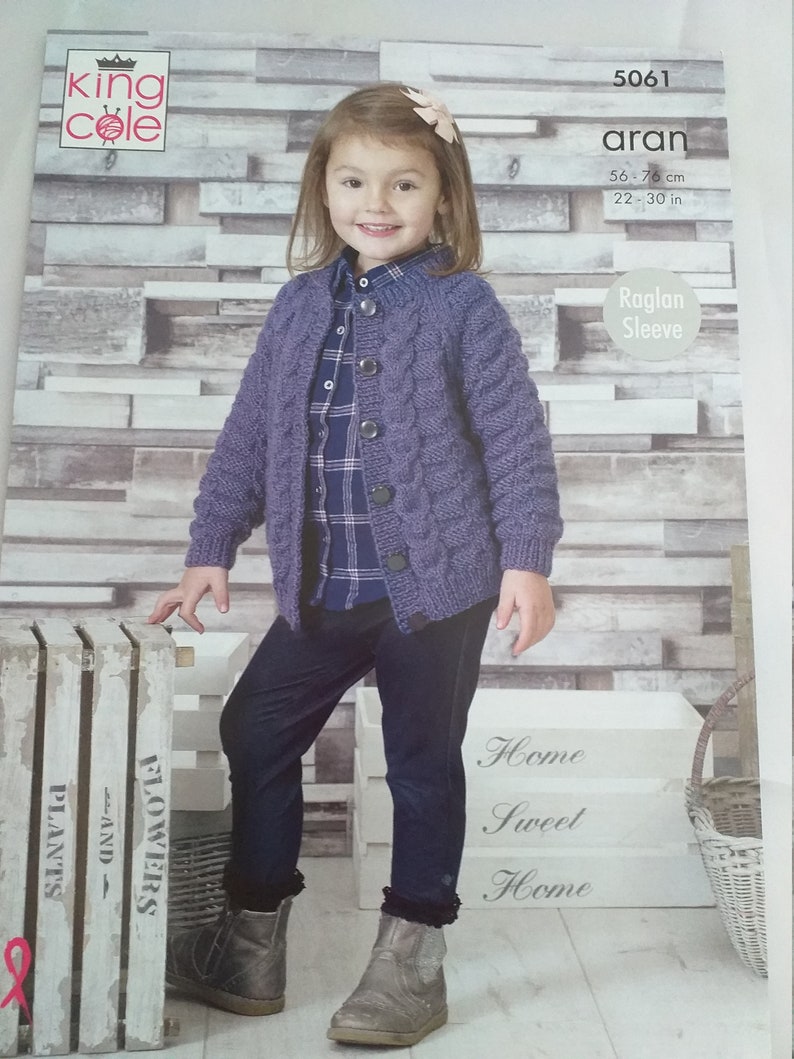 King Cole Knitting Patterns 5061 Childs Aran Knitting Etsy UK