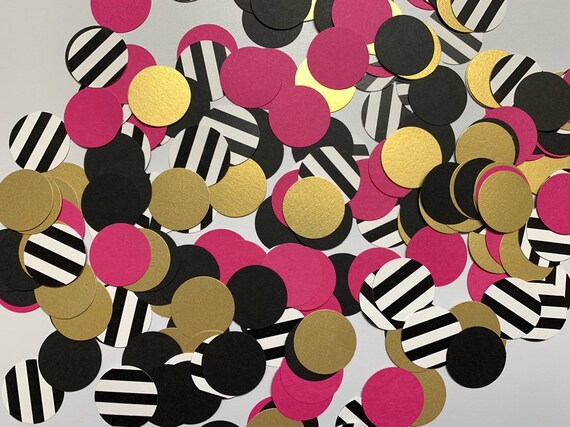 200 Double Sided Kate Spade Confetti Pink Gold Black Etsy
