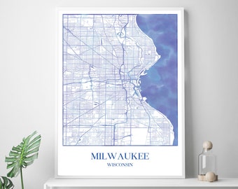 Milwaukee, modern wall decor, bedroom poster prints
