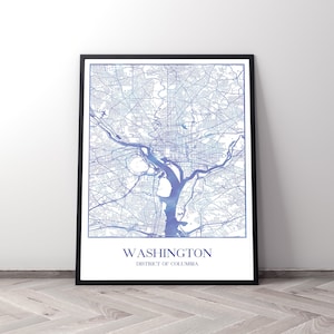 Washington DC city art maps travel poster gift