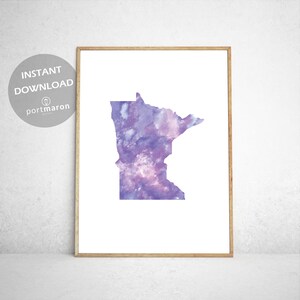 Minnesota wall art map mothers day gift