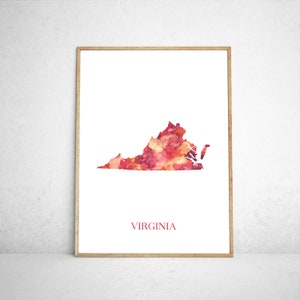 Virginia Tech dorm wall art graduation gift printable map