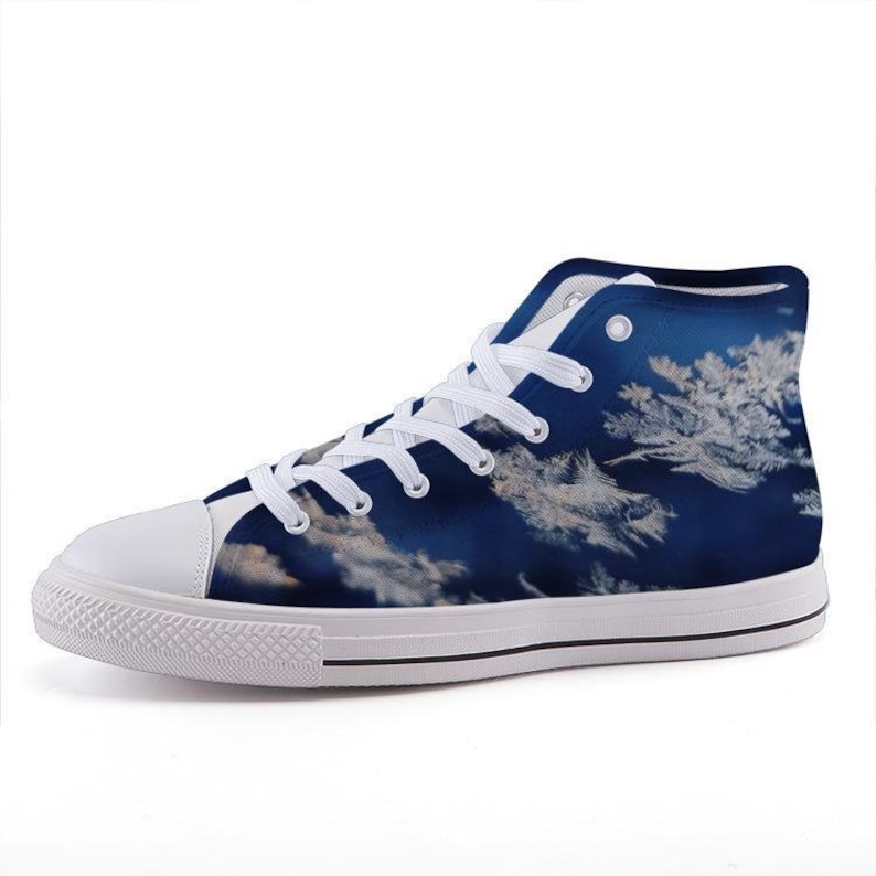 Ice Crystals Custom Printed High-Top Sneakers