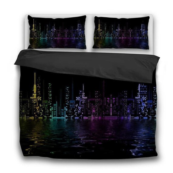 Custom Printed 3 Piece Duvet Cover Set Skyline Custom Printed 3 Piece Duvet Cover Set