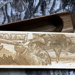 Tom Oar Mountain Man MATCHED SET of Turkey Box Call & Glass top pot call + TWO autographed pictures
