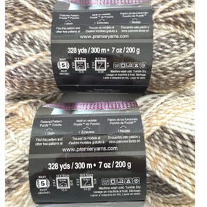 Premier Yarns Lot of 2 Puzzle Acrylic Crossword 5 Bulky 328 Yds Ea 7 Oz