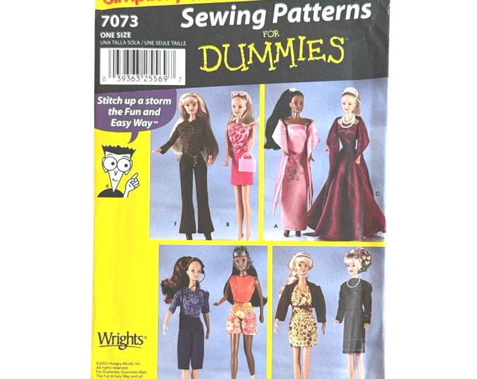 Simplicity Easy Sewing Pattern 7073 Doll Clothes for 11.5” Fashion Doll ...