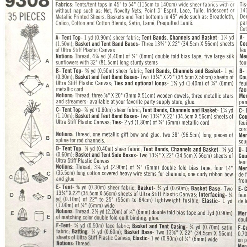 Simplicity Sewing Pattern 9308 Food Tents Table Top Outdoor Food ...