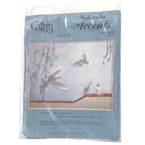 Cathy Needlecraft Watercolor Accents Mission Doves Embroidery Kit Sealed
