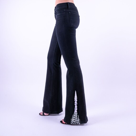 black kick flare jeans