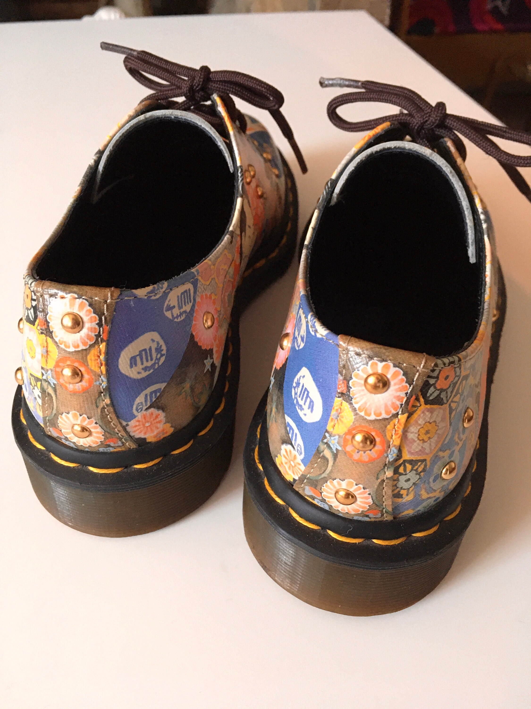 Dr Martens 1461 Eastern Art Japanese Artist Studded Rare Museum Boots Size UK 5 US 7 Indie Oriental Unique Etsy
