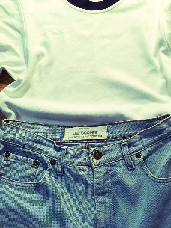 Vintage Distressed Long Light Blue Shorts by Lee Cooper Size 8/10 Indie Boho Hippie Festival Grunge