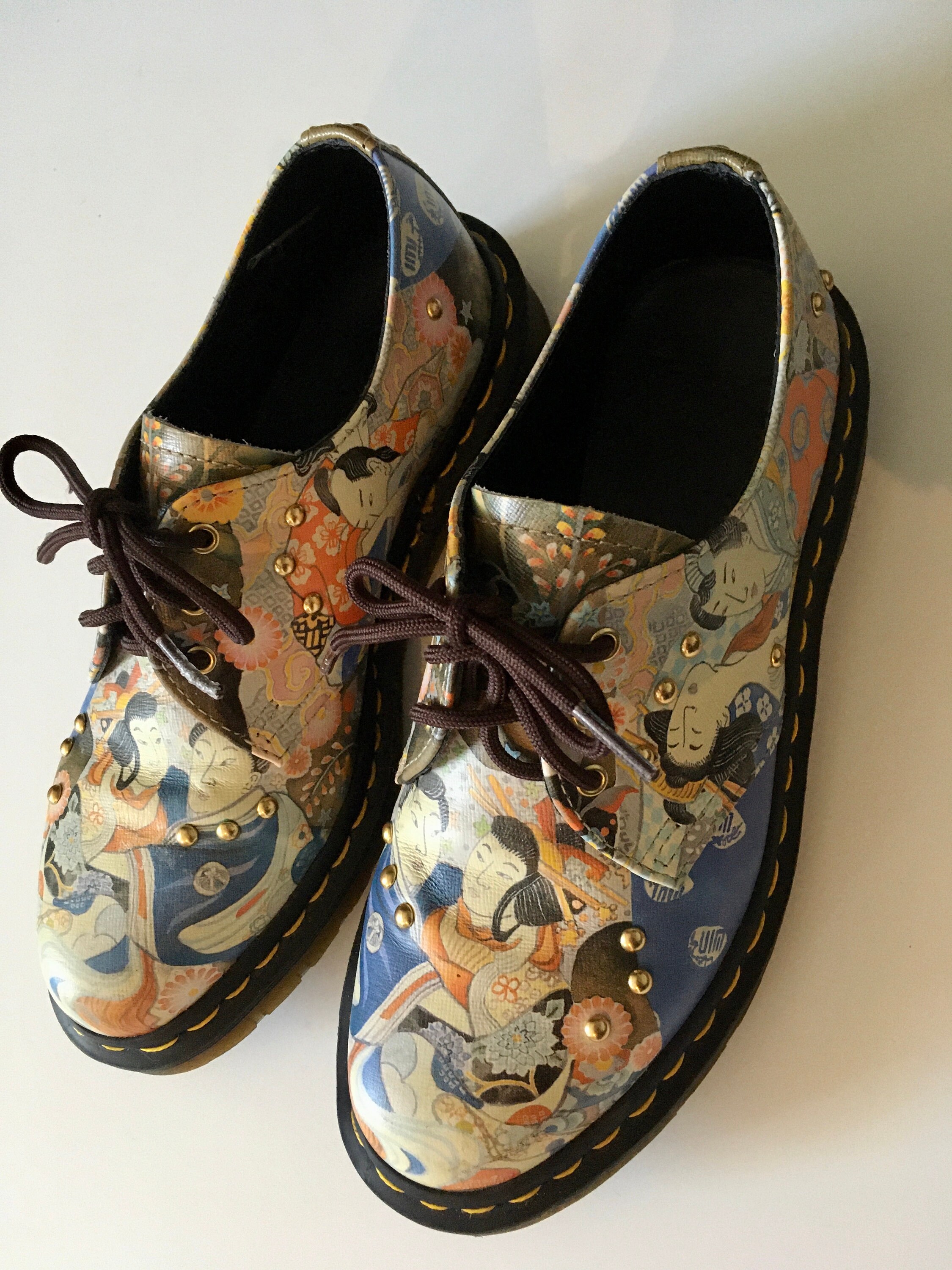 Dr Martens 1461 Eastern Art Japanese Artist Studded Rare Dr Martens 1461 Eastern Art Japanese Artist Studded Rare