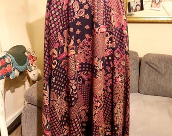 Amazing Vintage Paisley Gypsy Skirt Size 10 Indie Boho Bohemian Hippie