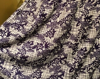 Vintage 70s Abstract Checked Floral A-line Skirt Size 10 Indie Boho Hippie Grunge
