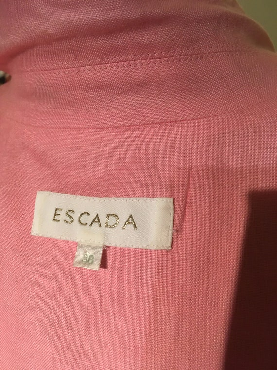 Vintage 80s 90s Pink Designer Escada Pinafore Shi… - image 9