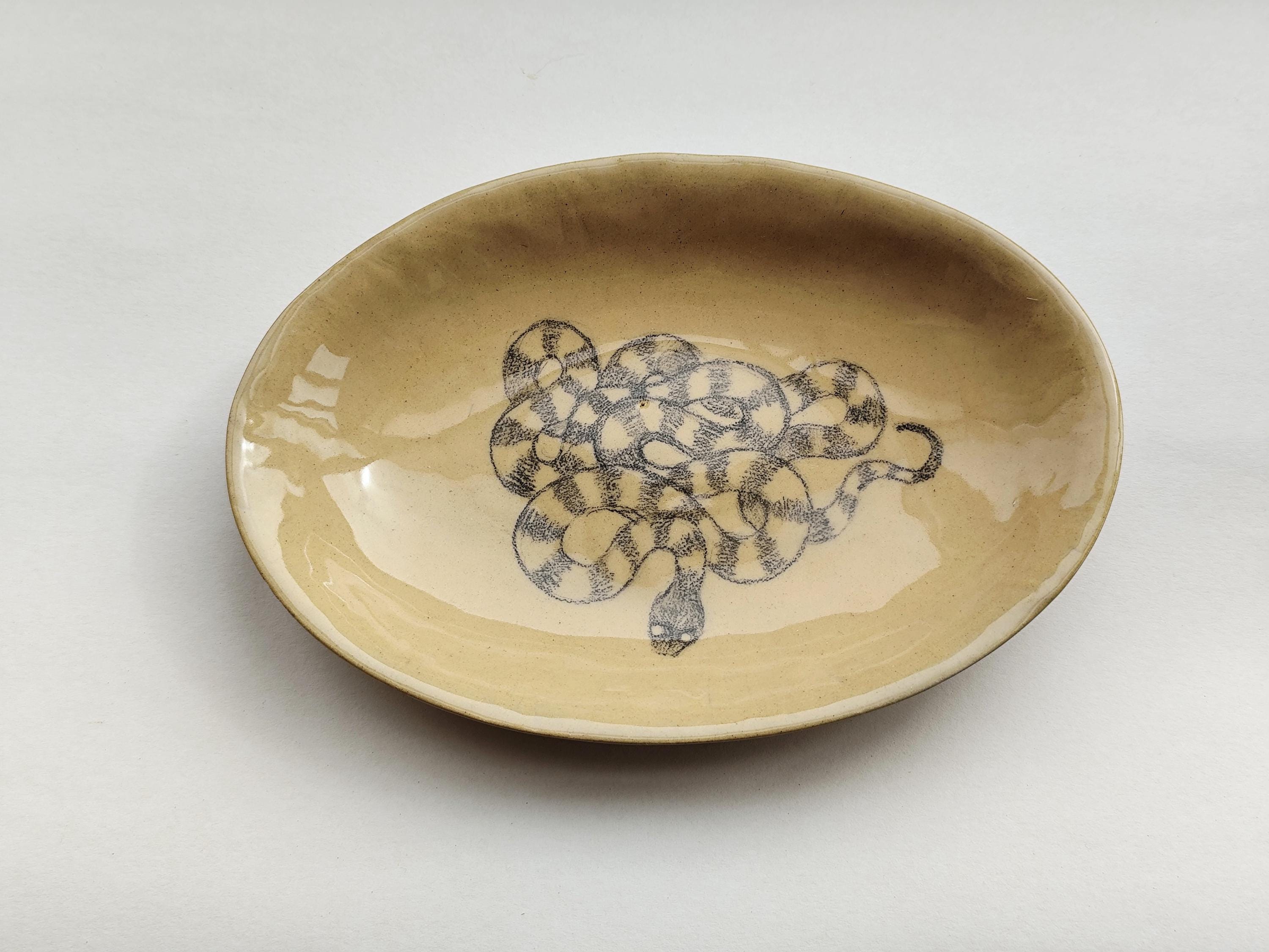 蛇の彫刻 陶器プレート Ceramic snake plate - Etsy 日本