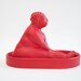 Red Ceramic Lady in the Tub - Bathing Nude, Handmade Figure, Woman Sculpture, Fine Art 