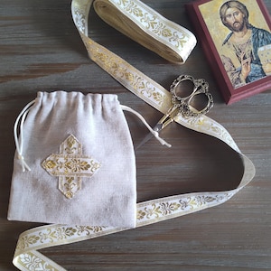 Handmade Linen Prosphora Antidoron Bag Pouch Orthodox Christian Church Bag