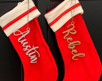 Christmas Name Tag, Personalized Stocking Tag, Custom Name Stocking Tag, Personalized Christmas Gift Tag, Christmas gift