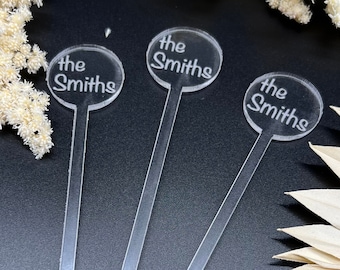 Custom Drink Stirrers, Custom Drink Stirrer for Wedding and Event, Wedding table Decor, Wedding Drink Names, Birthday Party Stirrers