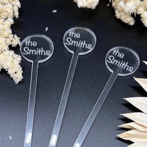 Custom Drink Stirrers, Custom Drink Stirrer for Wedding and Event, Wedding table Decor, Wedding Drink Names, Birthday Party Stirrers