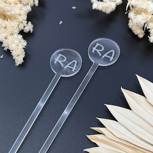 Initial Wedding Stirrers, Custom Drink Stirrer for Wedding and Event, Wedding table Decor, Wedding Drink Names, Birthday Party Stirrers