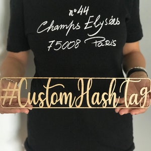 Custom Wedding Wood Sign HashTag, Personalized Wooden Laser Cut Hashtag sign, Wedding & Event Rustic Party Decoration Hashtag sign 5 sizes image 3