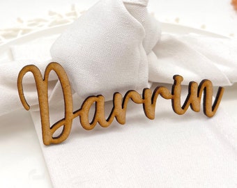 Wedding Place Card Names, Wooden Table Setting Name Signs,Personalized Laser Cut Names, Wedding & Event Rustic Party Decoration Place Cards