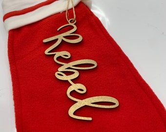 Personalized Stocking Name Tag, Christmas Wooden Custom Name Stocking Tag, Hanging Name Tag, Personalized Christmas Hanging Decoration, Tag