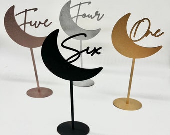 Moon Table Numbers, Wedding Table Numbers, Moon Wedding Decoration, Table Setting, Birthday And Event Table Numbers