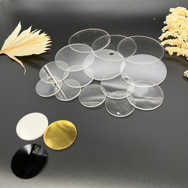 Acrylic Circle Disc Shapes, Custom Size with Holes or without, Wholesale Acrylic Round Shape Blanks 3mm