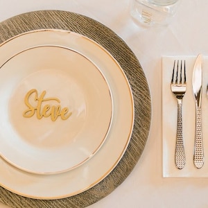 Prénoms en bois découpés au laser pour mariage, Marque-places personnalisés, Placement de table personnalisé, Prénoms de mariage, Décoration de fête pour cartes de mariage