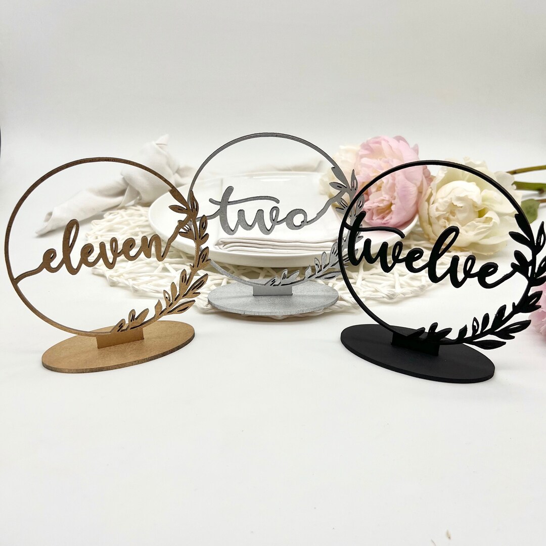 Table Number Sign, Circle Floral Table Numbers, Wedding Table Numbers ...