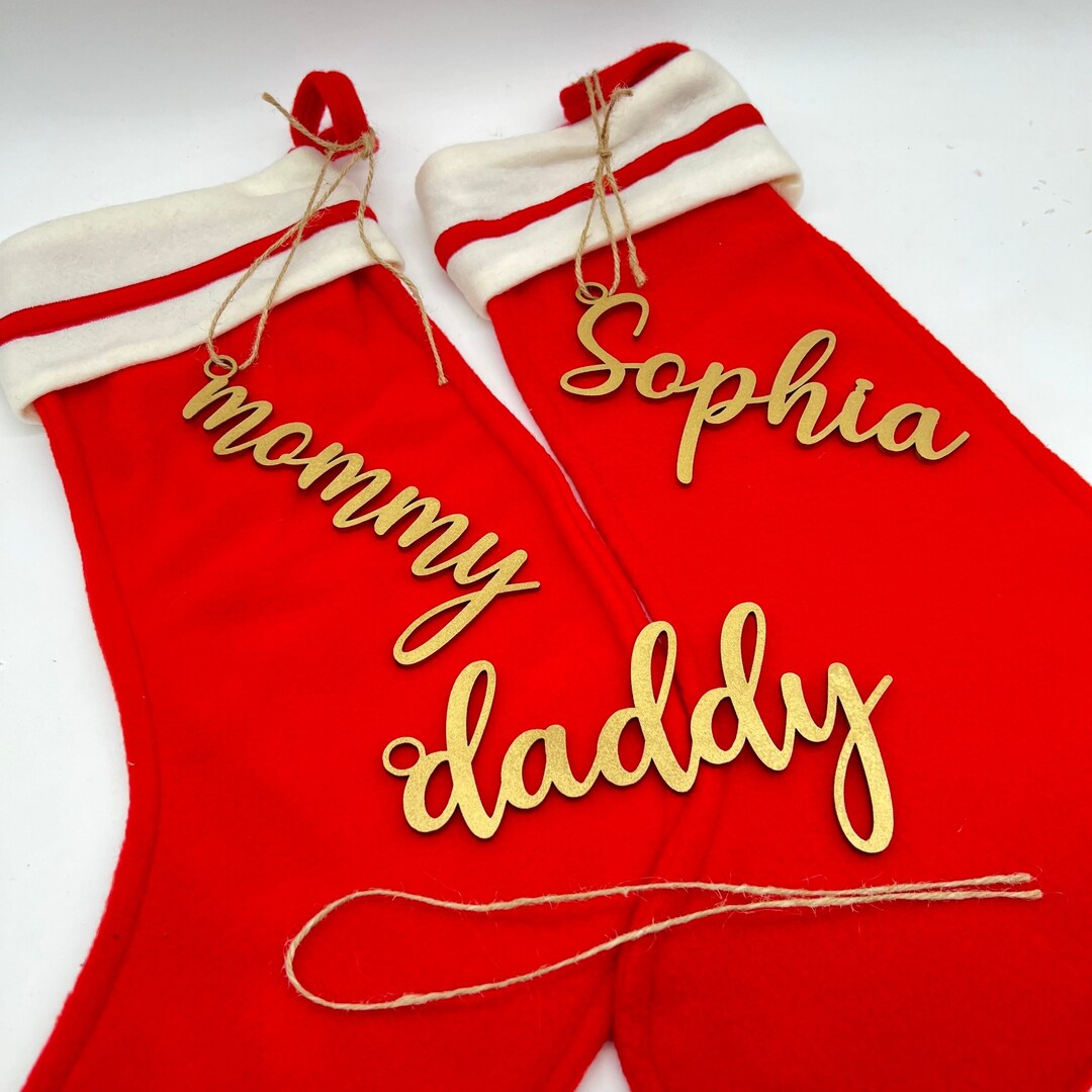 Christmas Stocking Name Tag, Personalized Stocking Tag, Custom Name