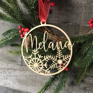 5&quot; Personalized Christmas Ornament, Christmas Tree Decoration,Christmas gift-Personalized Wood or Acrylic Christmas Ornament- Ships From USA