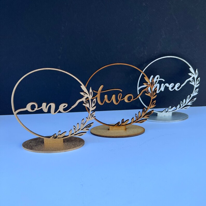 Table Number Sign Circle Floral Table Numbers Wedding Table Etsy