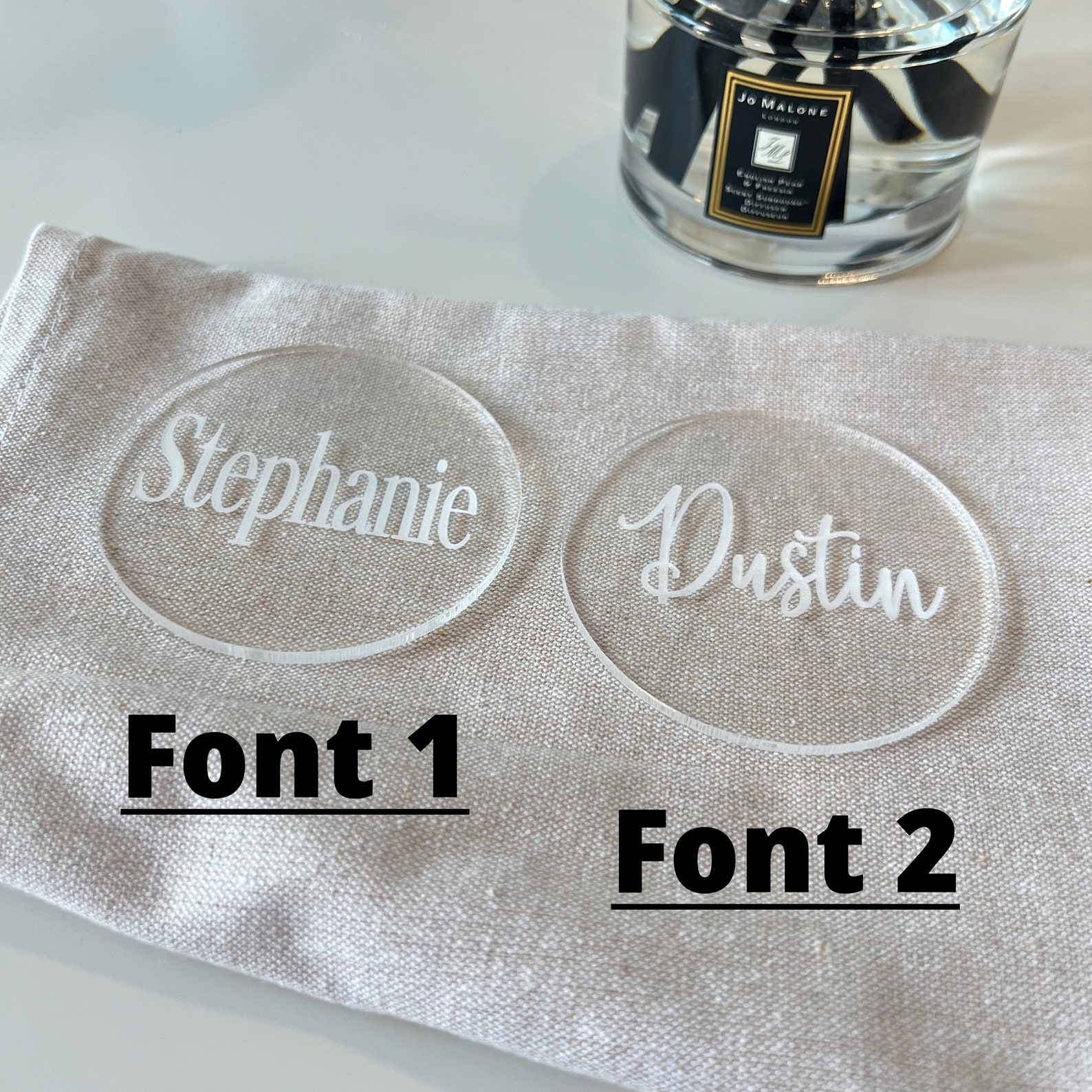Acrylic Wedding Place Card Names, Round Table Setting Name Signs ...